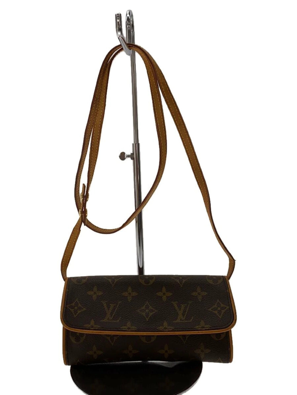 LOUIS VUITTON Pochette Twin Monogram Canvas Brown